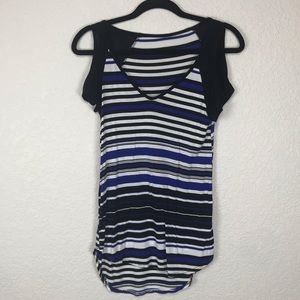 Blue Cold Shoulder Top